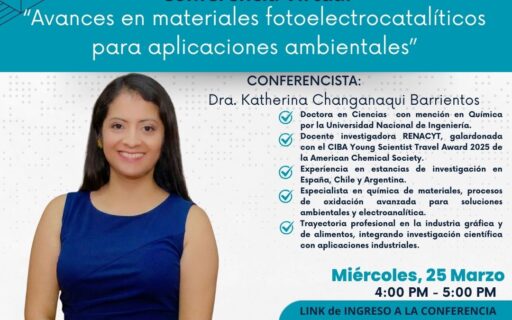 Conferencia: “Avances en materiales fotoelectrocatalíticos para aplicaciones ambientales”
