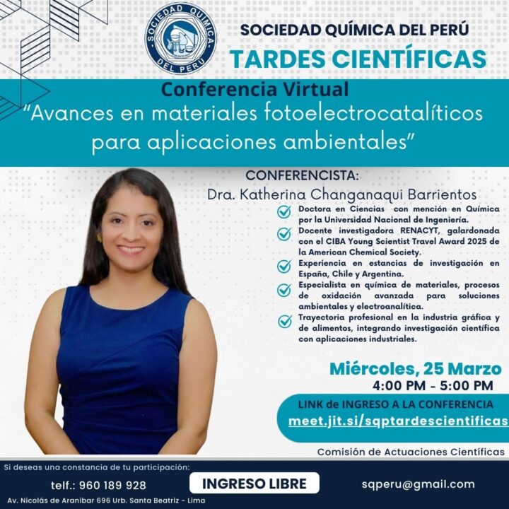 Conferencia: “Avances en materiales fotoelectrocatalíticos para aplicaciones ambientales”