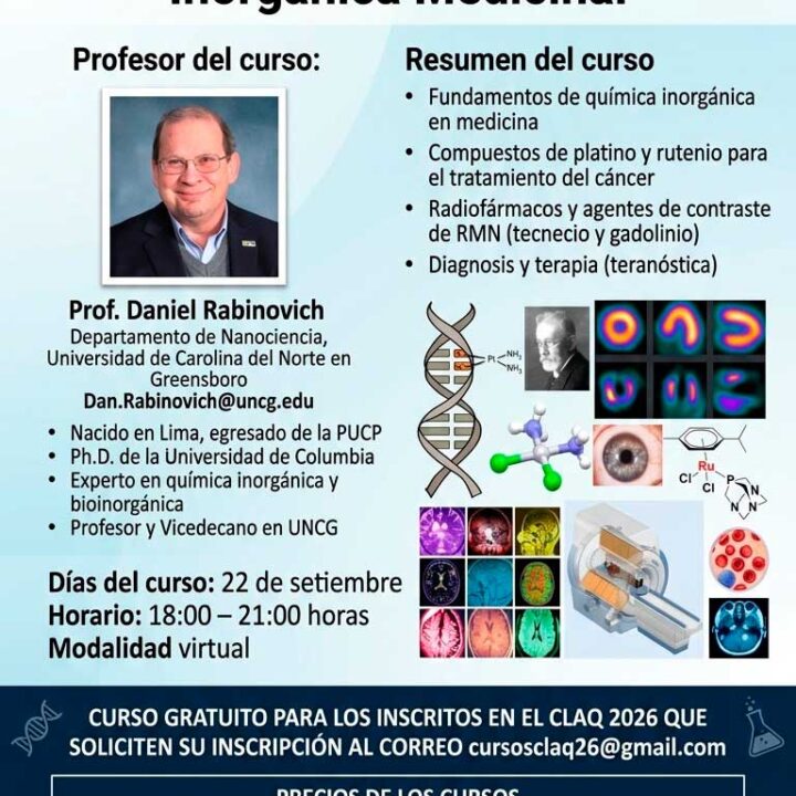 Curso: 𝗜𝗡𝗧𝗥𝗢𝗗𝗨𝗖𝗖𝗜Ó𝗡 𝗔 𝗟𝗔 𝗤𝗨Í𝗠𝗜𝗖𝗔 𝗜𝗡𝗢𝗥𝗚Á𝗡𝗜𝗖𝗔 𝗠𝗘𝗗𝗜𝗖𝗜𝗡𝗔𝗟